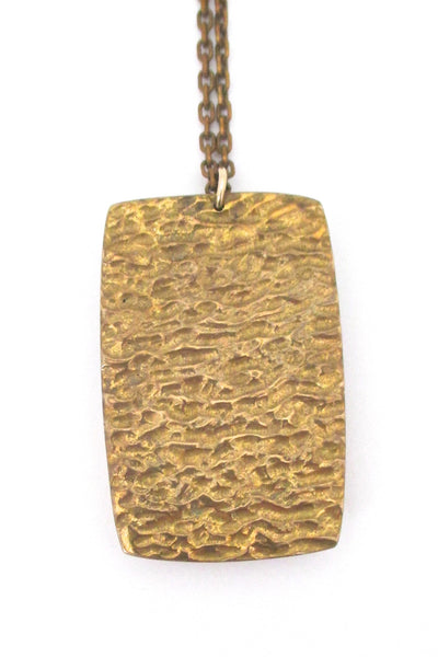 Bernard Chaudron textured bronze & resin enamel pendant necklace