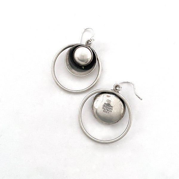 Niels Erik From silver domes & circles drop earrings