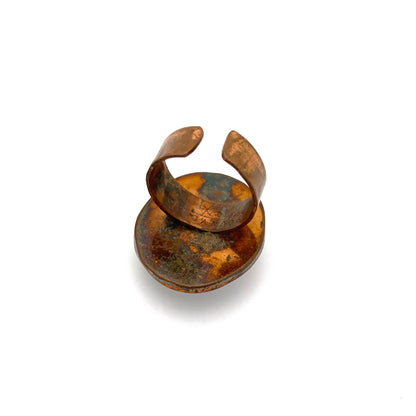 Rafael Canada copper oval ring ~ opaque white