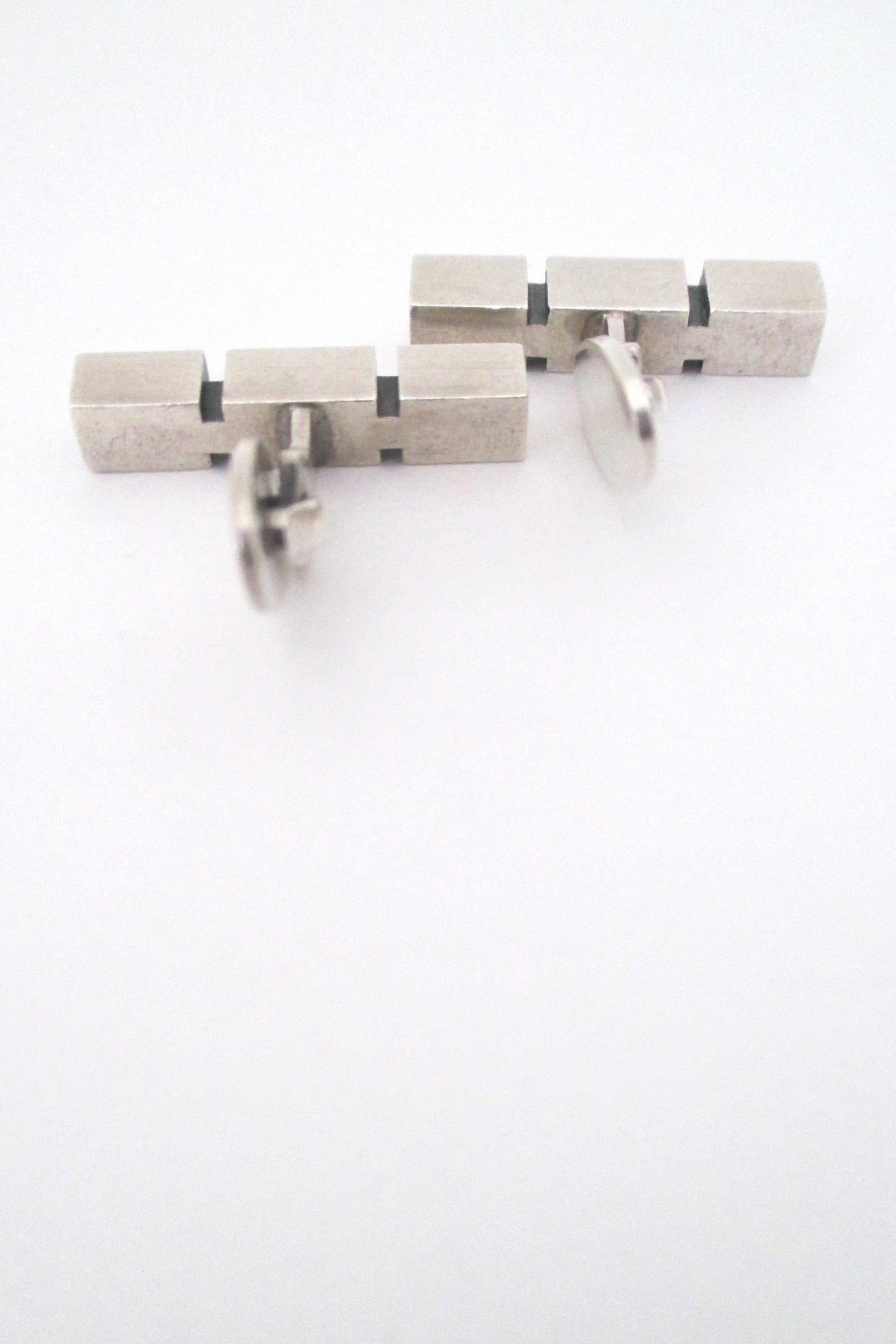 Niels Erik From modernist silver geometric cufflinks