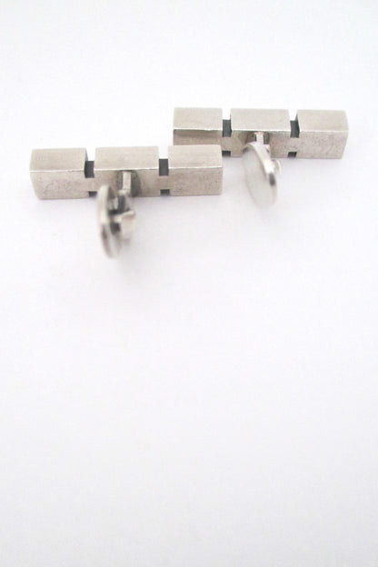 Niels Erik From modernist silver geometric cufflinks