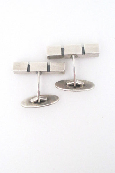 Niels Erik From modernist silver geometric cufflinks
