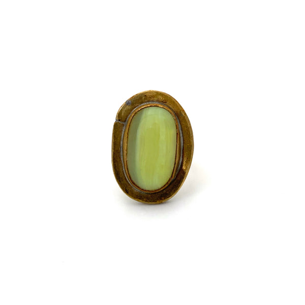 Rafael Canada brass oval ring ~ citrus yellow