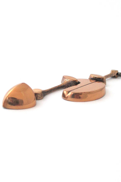 Jorma Laine Finland vintage modernist bronze extra large pendant necklace