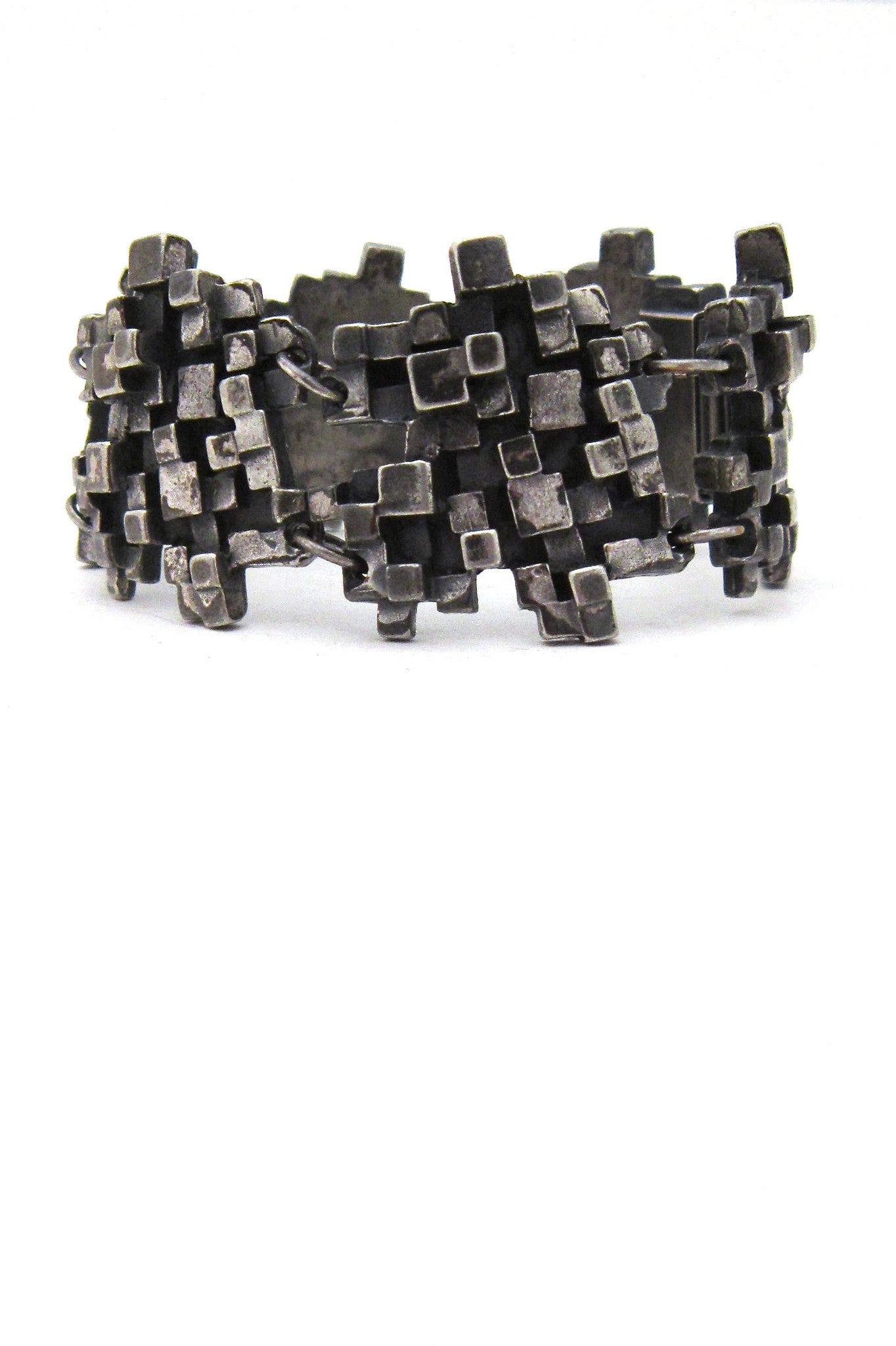 Canadian Modernist Guy Vidal pewter cubes bracelet