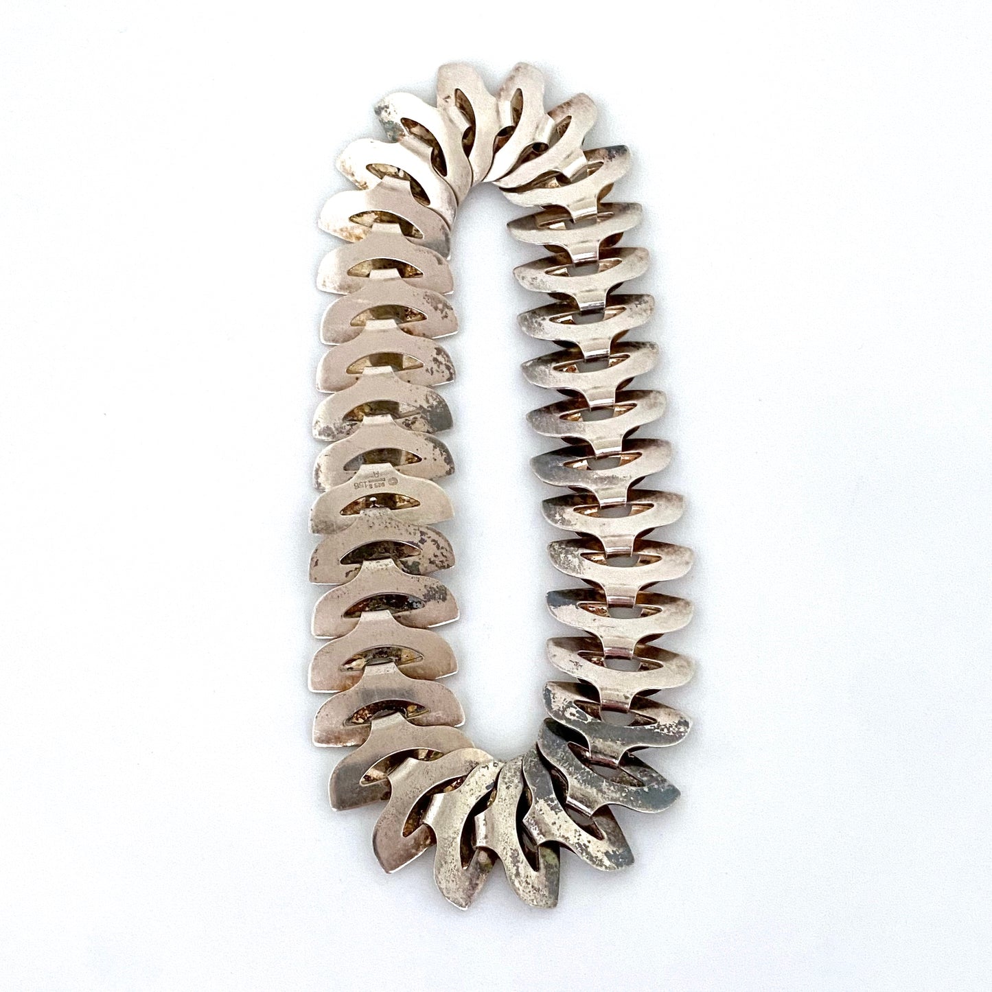 Georg Jensen wide articulated Modernist necklace ~ rare