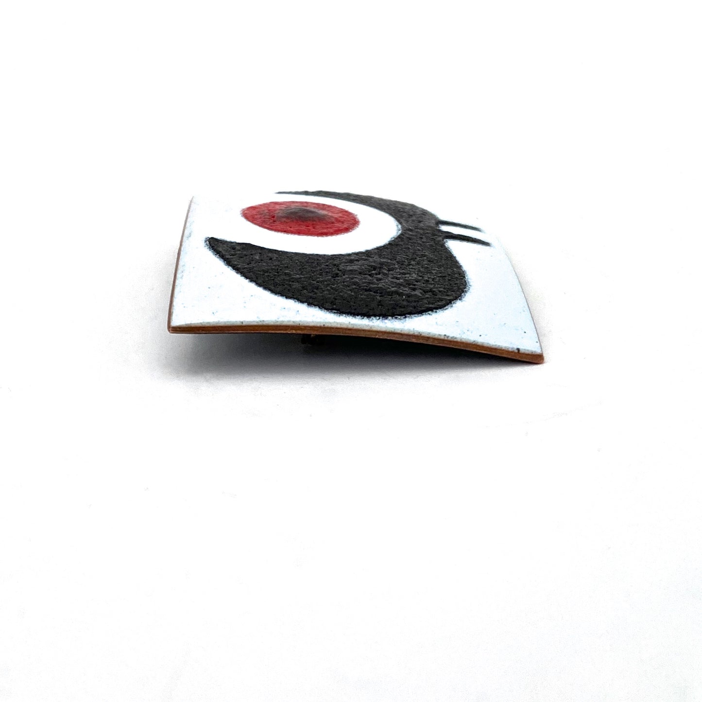profile de Passille-Sylvestre Canada vintage Modernist copper enamel brooch