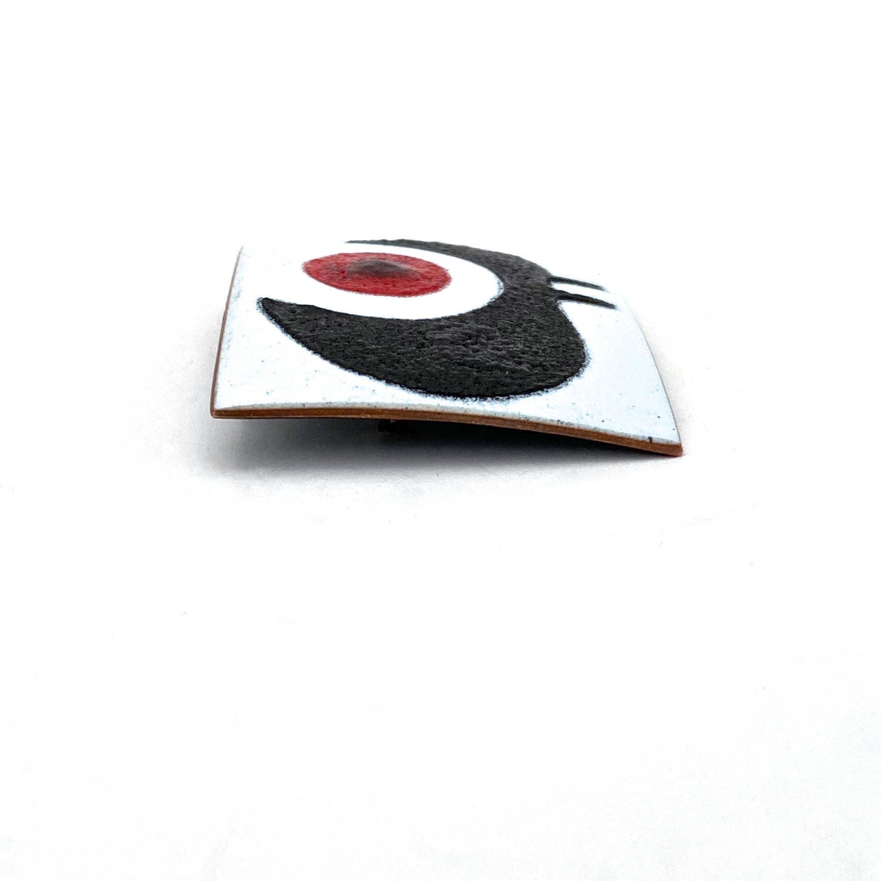 profile de Passille-Sylvestre Canada vintage Modernist copper enamel brooch