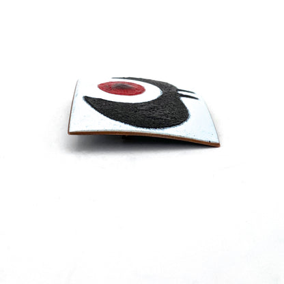 profile de Passille-Sylvestre Canada vintage Modernist copper enamel brooch