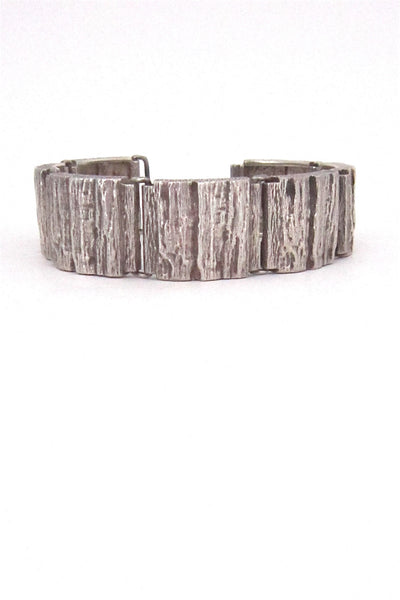 profile Knud V Andersen Denmark vintage Scandinavian Modern silver bark bracelet