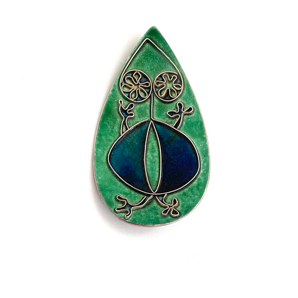de Passille-Sylvestre vintage sterling silver enamel pendant / brooch  ~ animal