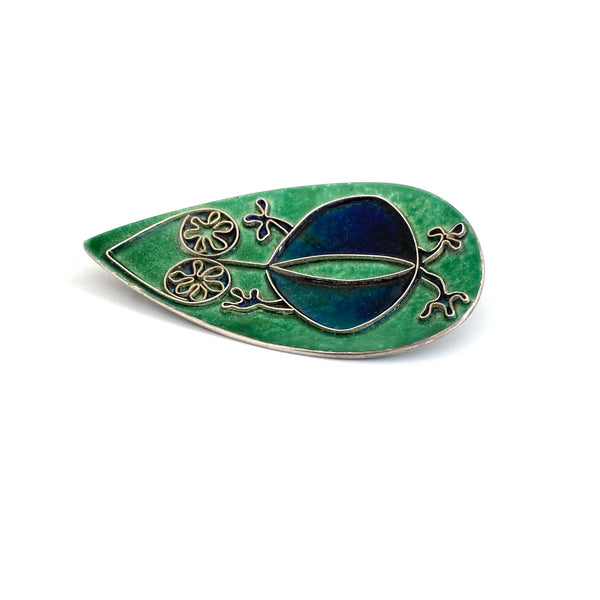 de Passille-Sylvestre vintage sterling silver enamel pendant / brooch  ~ animal