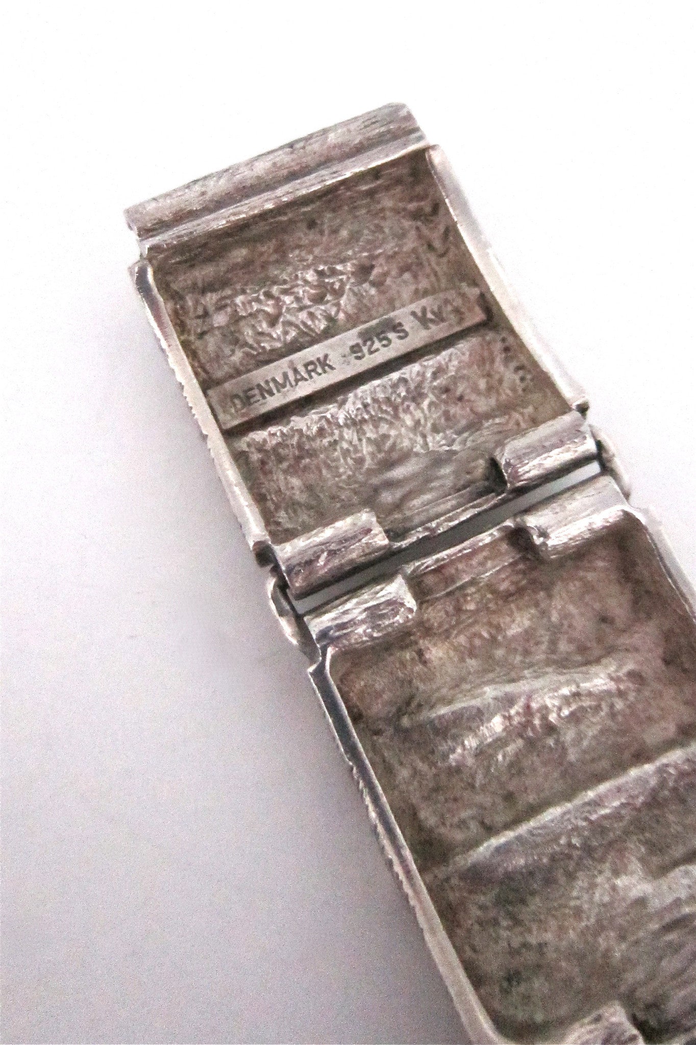 Knud V Andersen textured silver 'bark' bracelet