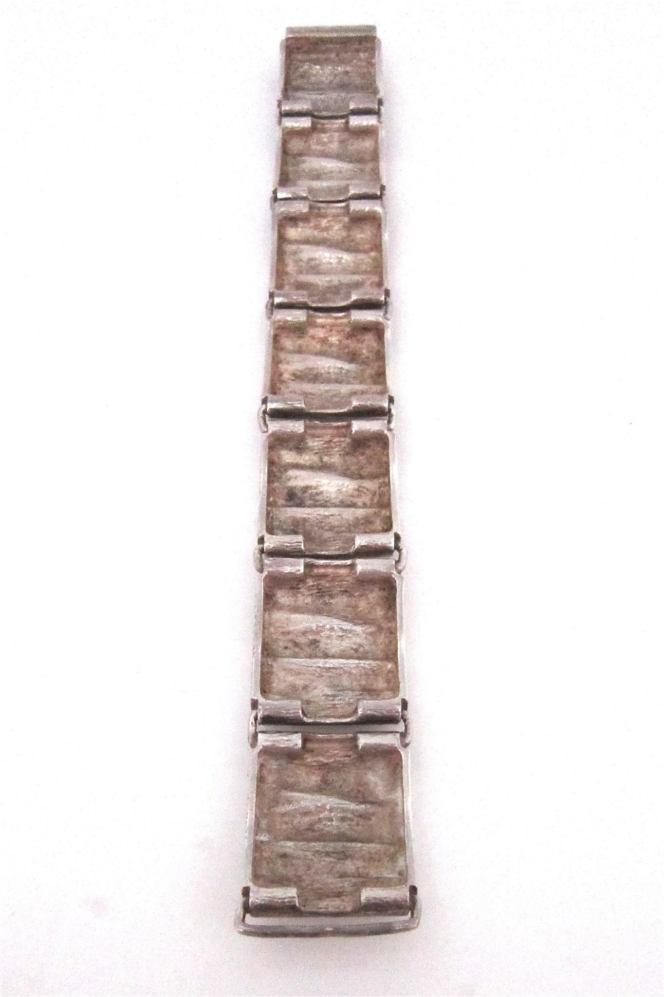 Knud V Andersen textured silver 'bark' bracelet