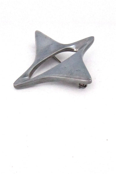 Georg Jensen modernist silver brooch #339 by Henning Koppel