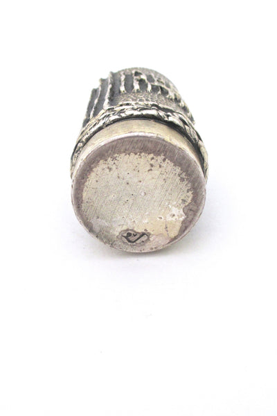 Guy Vidal brutalist pewter small vase ~ rare