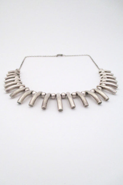 A Dragsted heavy silver graduated fringe necklace