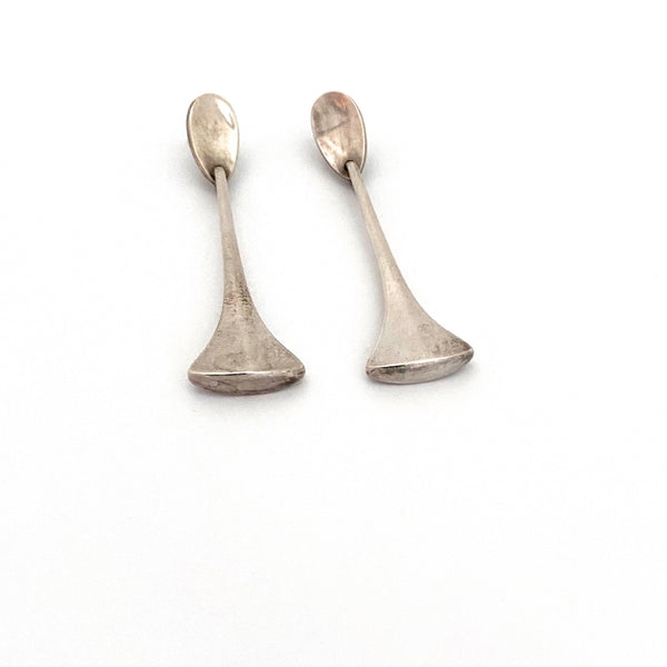 Hans Hansen long silver drop earrings
