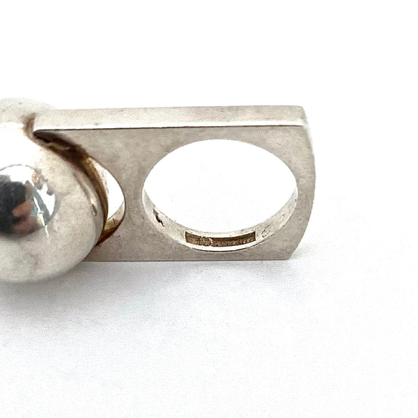 Pekka Piekainen large silver sphere ring ~ 1972