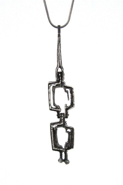 relo, Austria vintage brutalist silver kinetic necklace