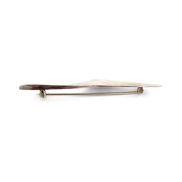 Henry Steig long modernist silver brooch