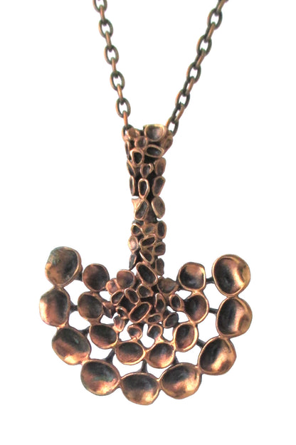 Hannu Ikonen for Valo-Koru Finland vintage bronze reindeer moss necklace Saantha Howard Vintage