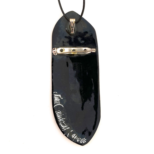 John Oxenbury Canada large enamel pendant / brooch