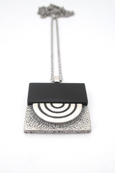 Jean-Claude Darveau 'semi circles' mixed media necklace