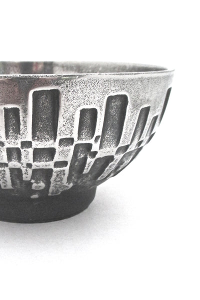 detail Olav Joff for Polaris Norway vintage brutalist Steel Art bowl