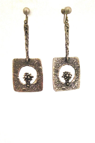 Guy Vidal Canada vintage pewter drop earrings