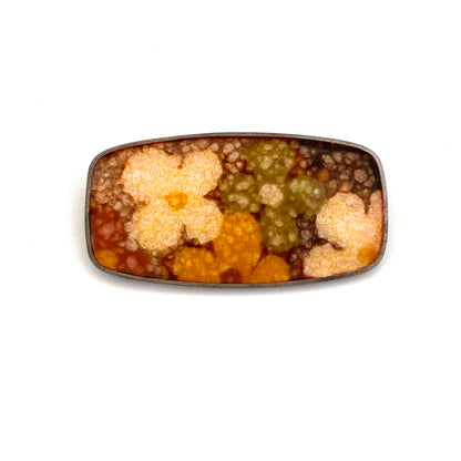 Perli vintage enamel flowers brooch ~ original box