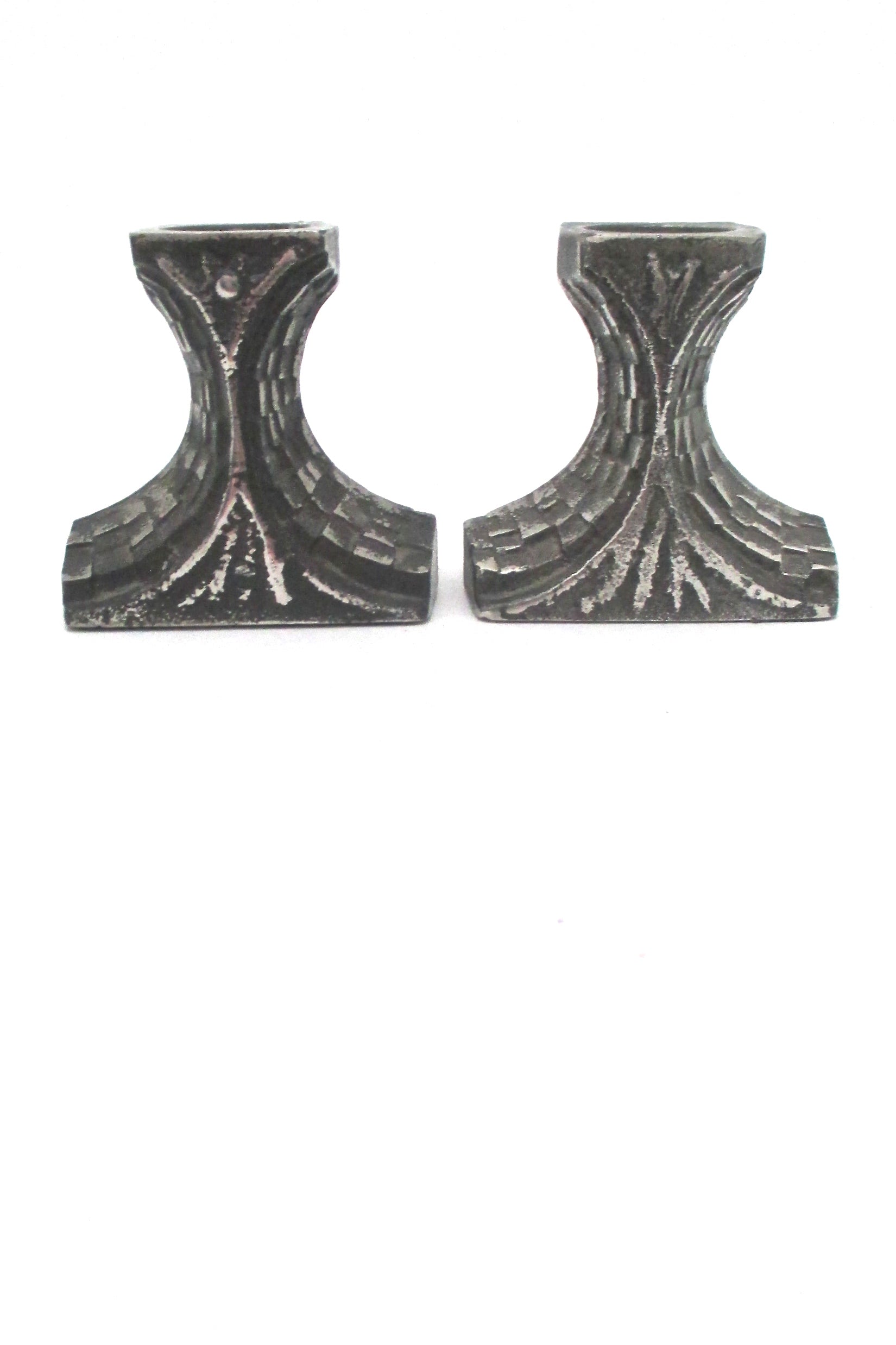 profile Olav Joff for Polaris Norway vintage brutalist Steel Art candle holder 2 of 2