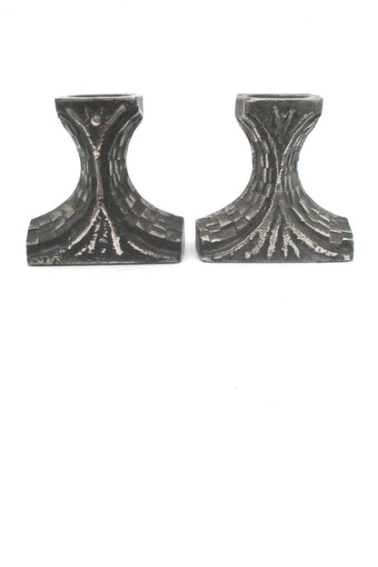 profile Olav Joff for Polaris Norway vintage brutalist Steel Art candle holder 2 of 2
