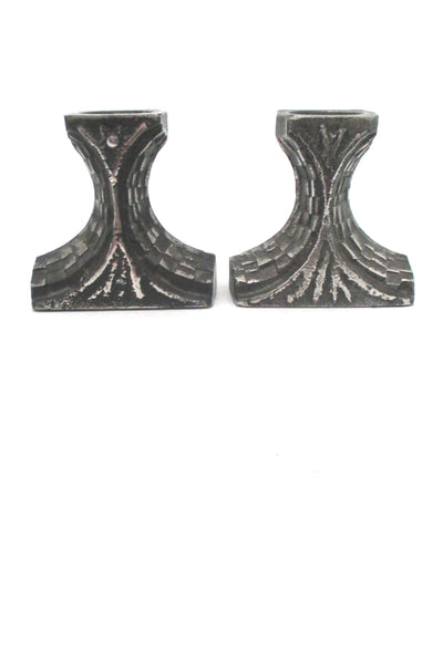 profile Olav Joff for Polaris Norway vintage brutalist Steel Art candle holder 2 of 2