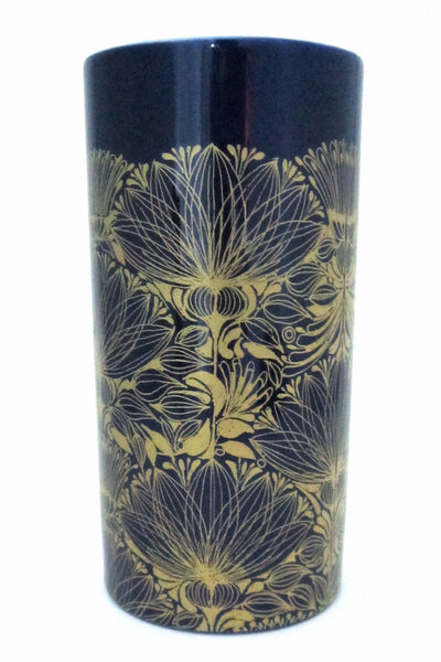 Bjorn Wiinblad for Rosenthal Studio Line cobalt blue and gold porcelain vase