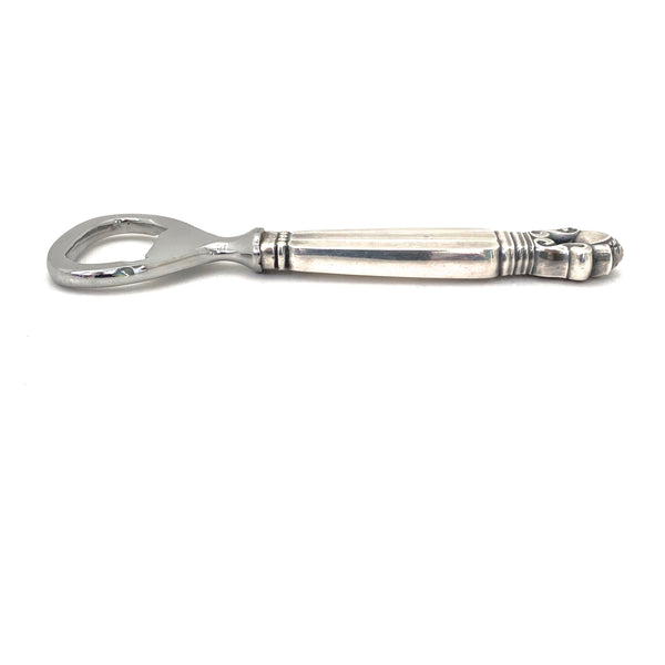 profile Georg Jensen Denmark vintage sterling silver Acorn bottle opener Scandinavian design vintage barware