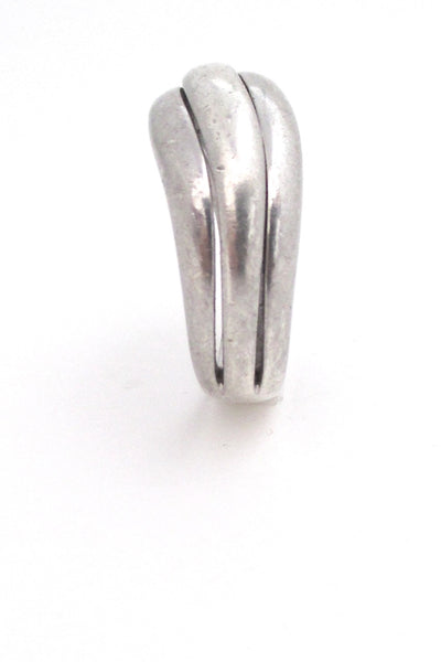 profile Pierre Cardin vintage heavy sterling silver large modernist ring