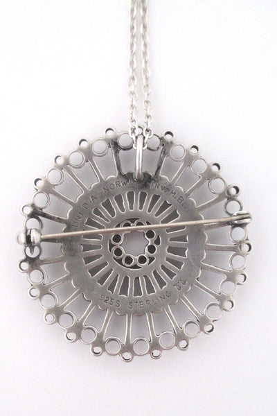 Uni David Andersen large silver pendant / brooch by Marianne Berg