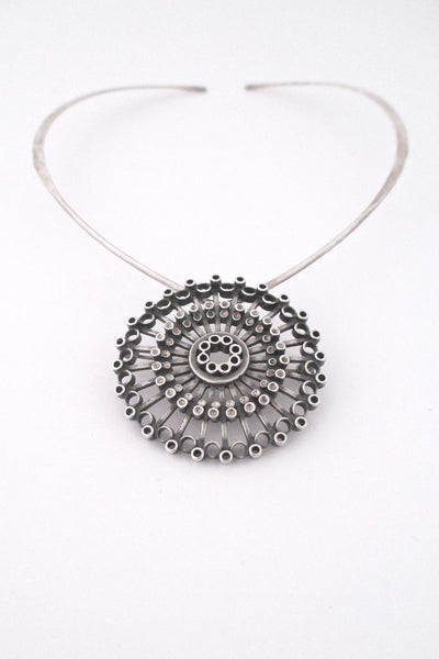 Uni David Andersen large silver pendant / brooch by Marianne Berg