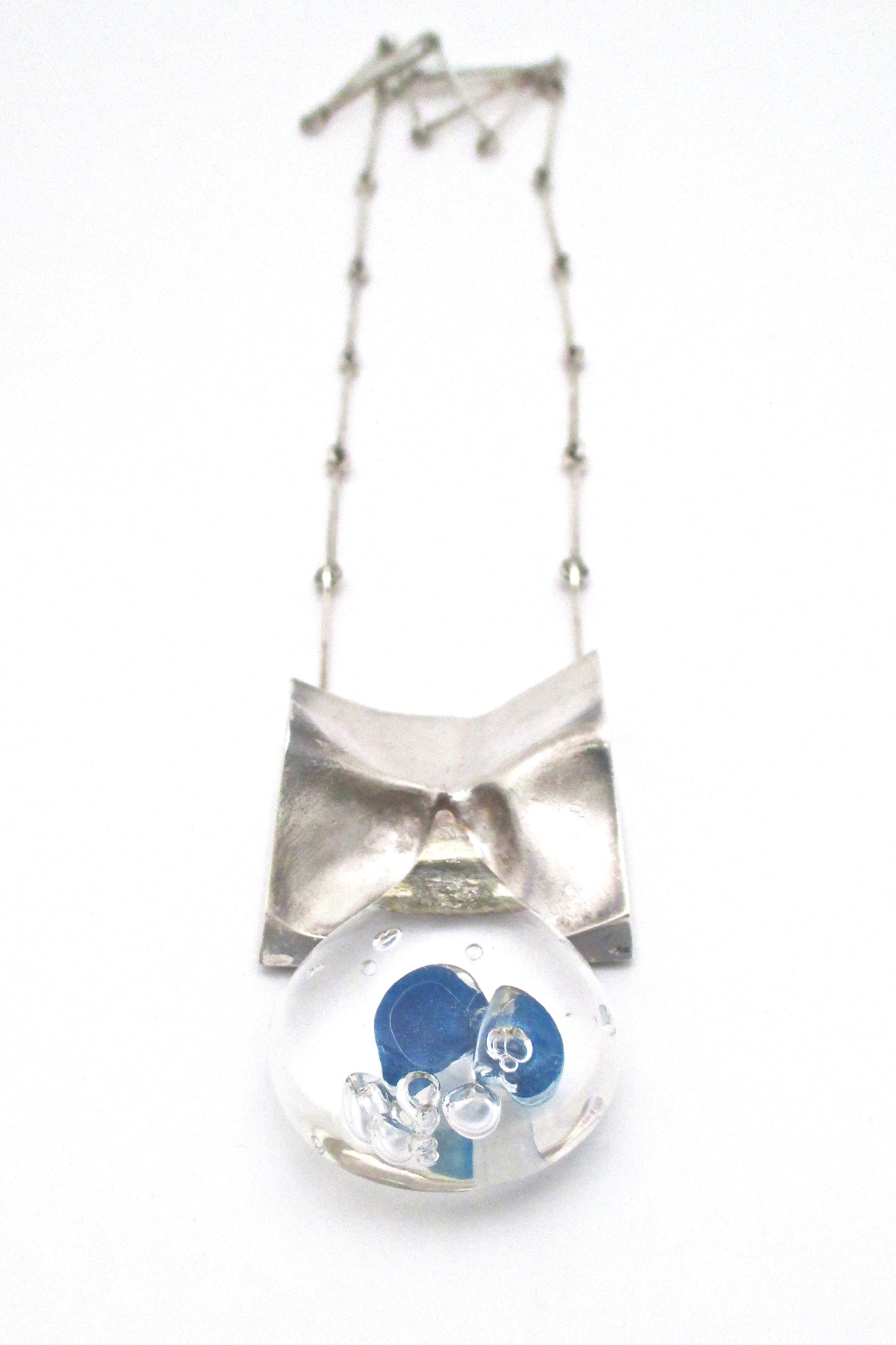 Bjorn Weckstrom extra large 'Big Drop' acrylic & silver necklace