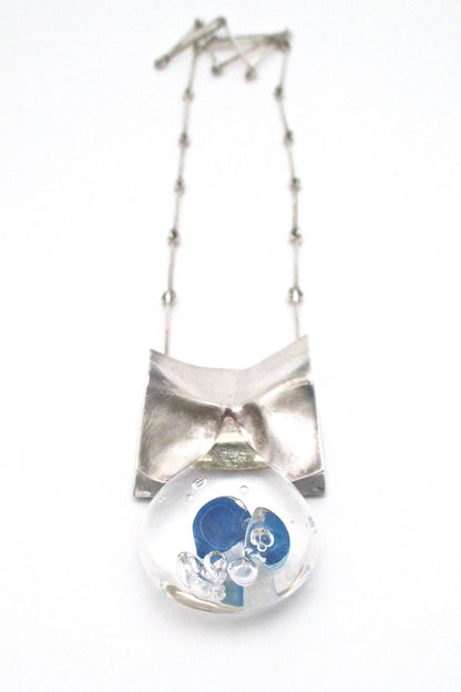 Bjorn Weckstrom extra large 'Big Drop' acrylic & silver necklace