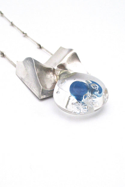 Bjorn Weckstrom extra large 'Big Drop' acrylic & silver necklace