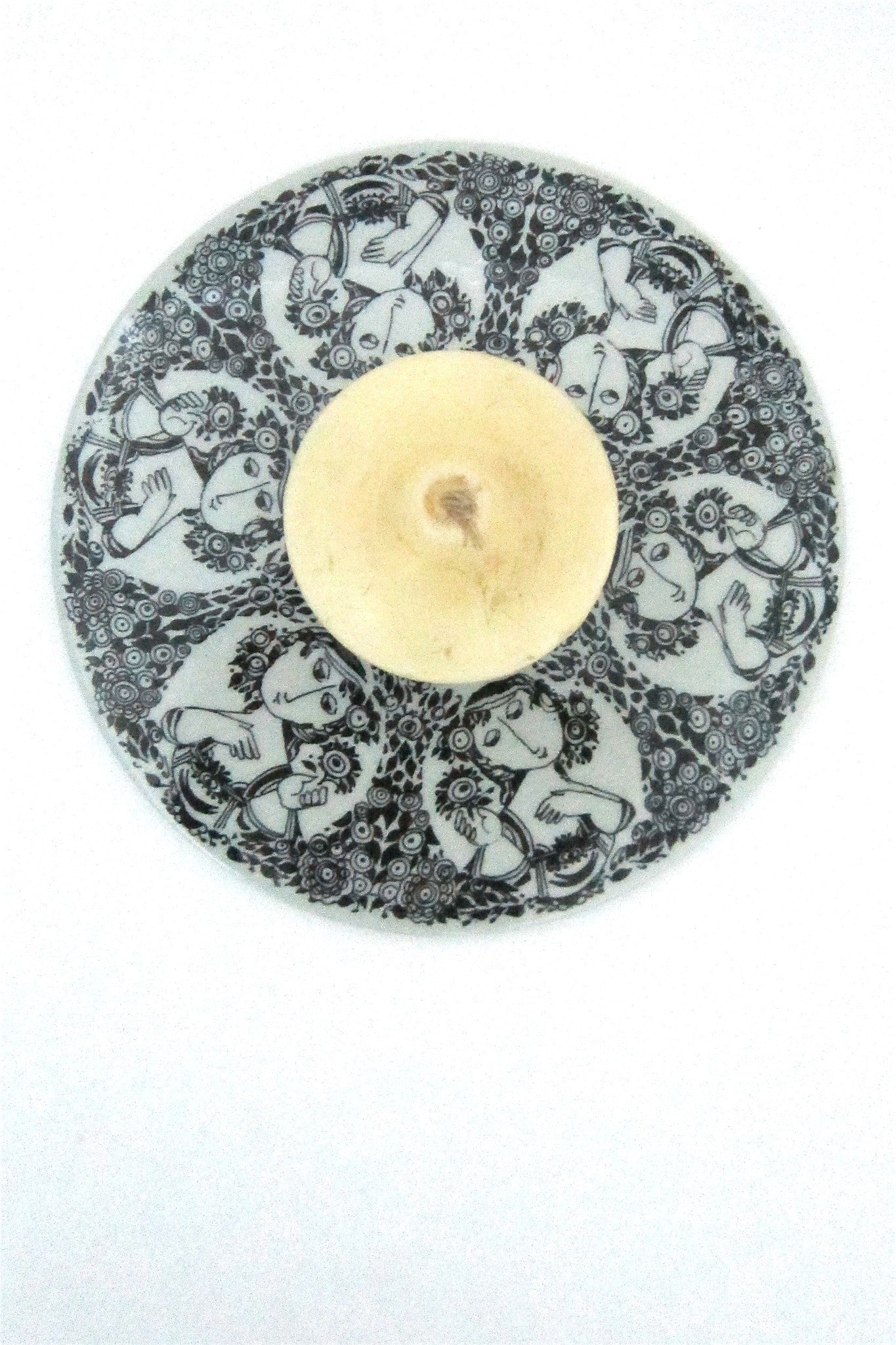 Bjorn Wiinblad for Nymolle Denmark candle plate with original Wiinblad candle
