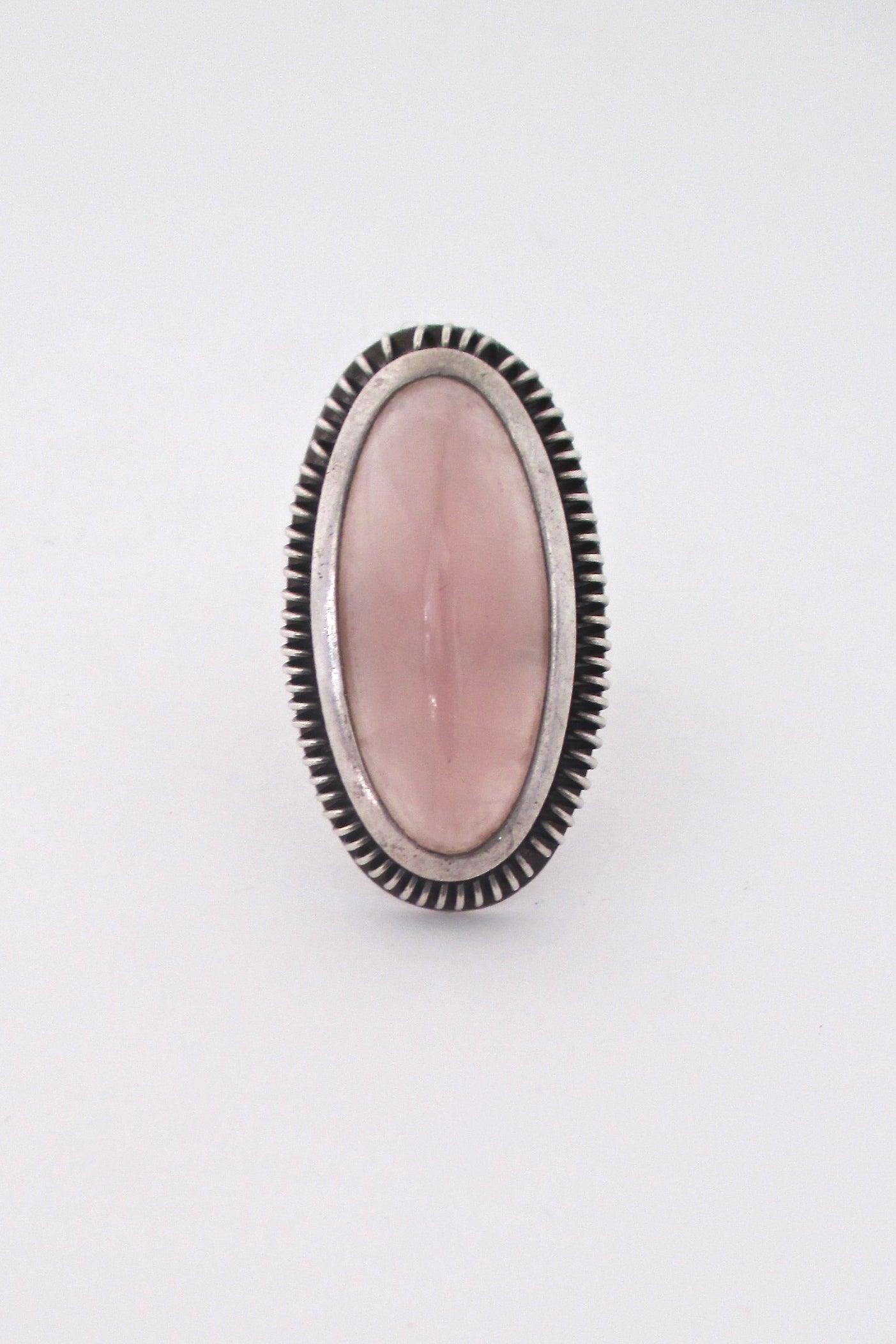 Martii Viikiniemi extra large silver & rose quartz ring