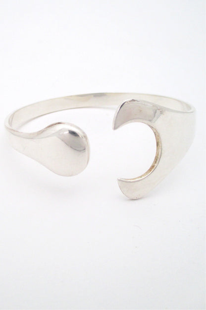 Hans Hansen Denmark vintage Scandinavian Modernist silver Puzzle bracelet