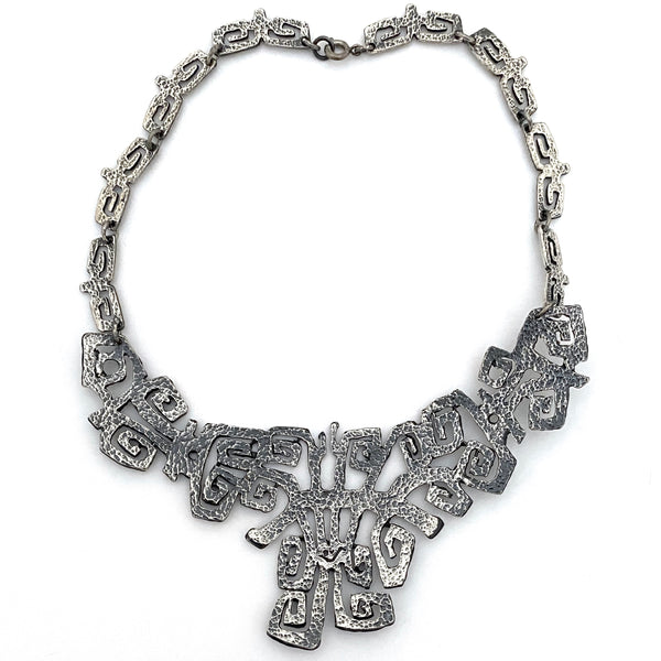 Guy Vidal large 'square spirals' bib necklace