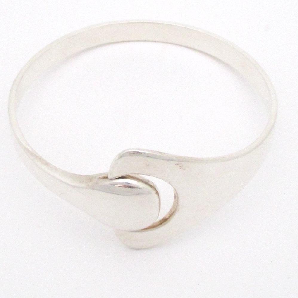 Hans Hansen Denmark vintage Scandinavian Modernist silver Puzzle bracelet