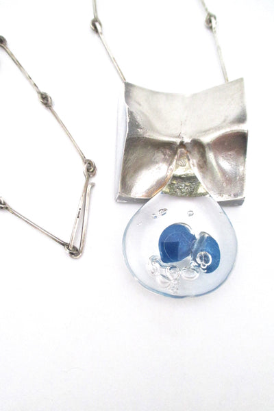 Bjorn Weckstrom extra large 'Big Drop' acrylic & silver necklace