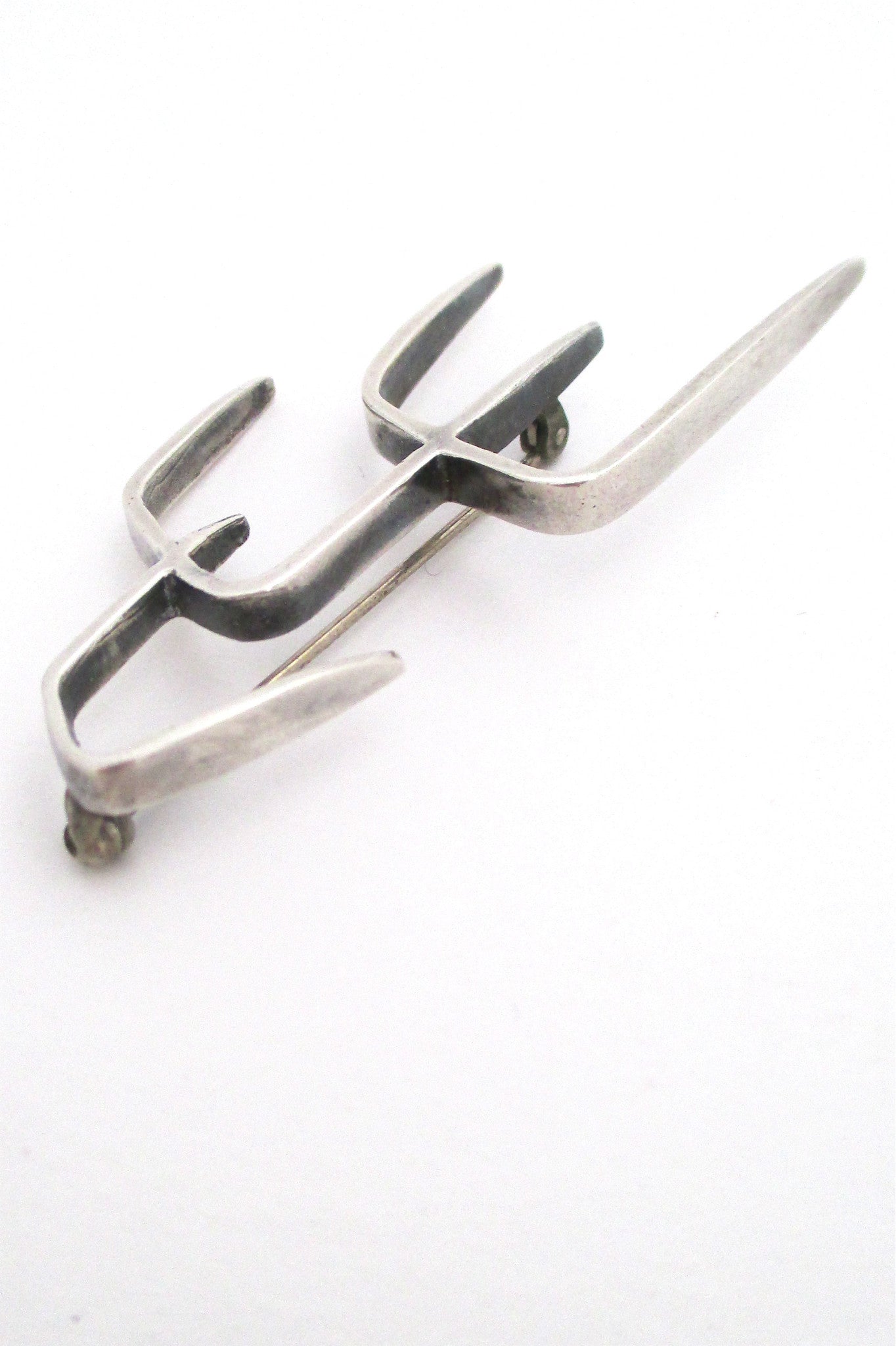 Henry Steig New York American Modernist vintage sterling silver large brooch
