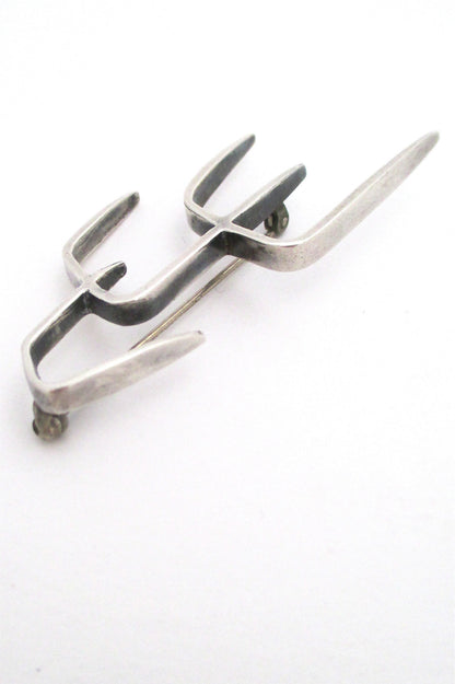 Henry Steig New York American Modernist vintage sterling silver large brooch